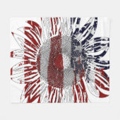 Zonnebloem vlag  fleece deken (Voorkant (Horizontaal))