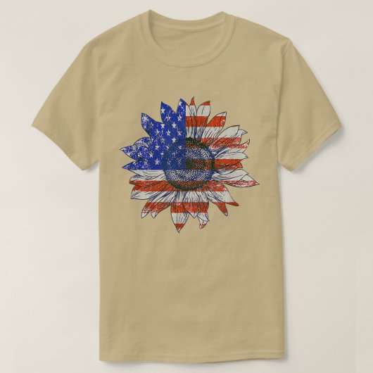 Zonnebloem Vlag Retrodesign T-shirt (Design voorkant)