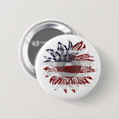 Zonnebloem vlag ronde button 5,7 cm (Voorkant /achterkant)