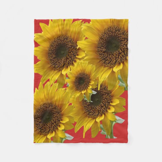Zonnebloem Vleece Blanket Fleece Deken (Voorkant)