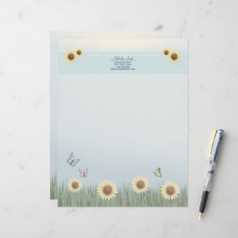 Zonnebloem Vlinder Bloem Briefhoofd