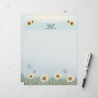 Zonnebloem Vlinder Bloem Briefhoofd