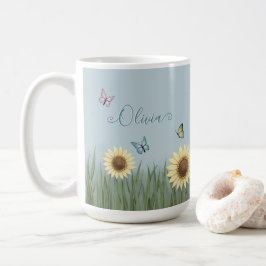 Zonnebloem Vlinder Bloem Koffiemok