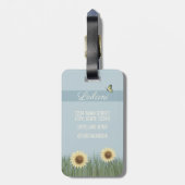 Zonnebloem Vlinder Bloemige Reis Bagage Label (Achterkant verticaal)