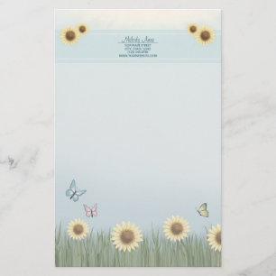 Zonnebloem Vlinder Bloemstation Papier
