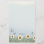 Zonnebloem Vlinder Bloemstation Papier (Achterkant)