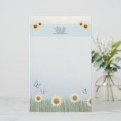 Zonnebloem Vlinder Bloemstation Papier (Staand voorkant)