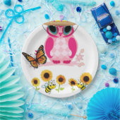 Zonnebloem Vlinder Bumblebee Uil Papier Borden Papieren Bordje (Feest)