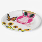 Zonnebloem Vlinder Bumblebee Uil Papier Borden Papieren Bordje (Gekanteld)