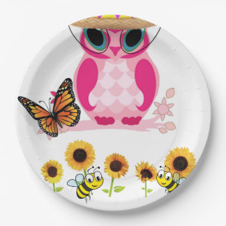 Zonnebloem Vlinder Bumblebee Uil Papier Borden Papieren Bordje
