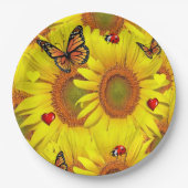 Zonnebloem vlinder dame bugPaper Borden Papieren Bordje (Voorkant)