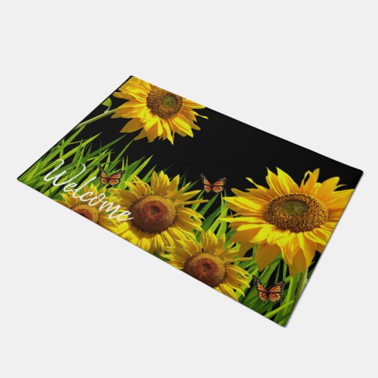 Zonnebloem vlinder deur mat (Schuin)