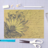 zonnebloem, vlinder, Frans Script Gold Tissuepapier (Craft)