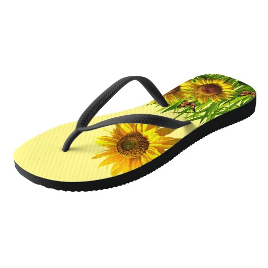Zonnebloem vlinder gele Teenslippers (Schuin)