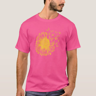 Zonnebloem vlinder gelukkig zijn voor mannen vrouw t-shirt