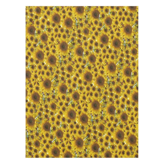 Zonnebloem vlinder hommel tafelkleed (Voorkant)