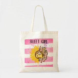 Zonnebloem & vlinder Levendige Roze Kunst Tote Bag