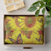 Zonnebloem vlinder lieveheersbeestje tissue papier (Geschenk)