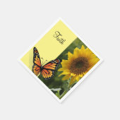 Zonnebloem Vlinder Papieren Servetten (Hoek)