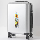 Zonnebloem & vlinder penseelstreekverf sticker (Koffer)