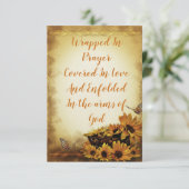 Zonnebloem Vlinder Platte Wenskaart Spreuk Kaart (Staand voorkant)