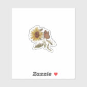 Zonnebloem Vlinder Sticker, Grounded Roots Decal Sticker (Vel)