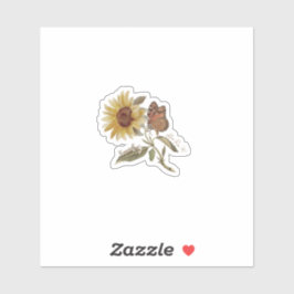 Zonnebloem Vlinder Sticker, Grounded Roots Decal Sticker
