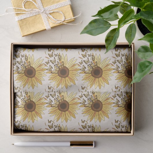 Zonnebloem Vlinder Transformatie Tissuepapier (Geschenk)