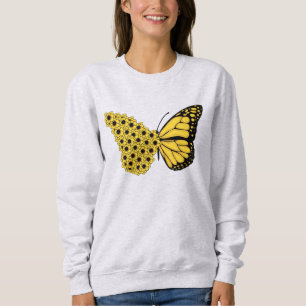 zonnebloem vlinder vintage vrouwen monarch trui