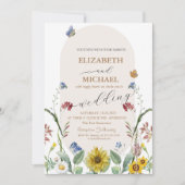 Zonnebloem vlinders champagneglas wilde bloem  kaart (Voorkant)