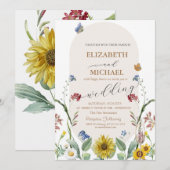 Zonnebloem vlinders champagneglas wilde bloem  kaart (Voorkant / Achterkant)