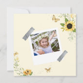 Zonnebloem & Vlinders Eerste Heilige Communie Kaart (Achterkant)