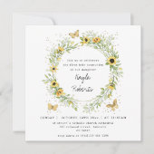 Zonnebloem & Vlinders Eerste Heilige Communie Kaart (Voorkant)