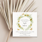 Zonnebloem & Vlinders Eerste Heilige Communie Kaart