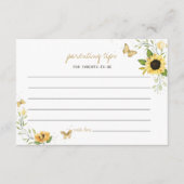 Zonnebloem & Vlinders Ouderschap Tips Advies Kaart (Voorkant)