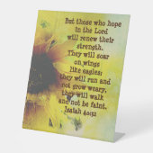 Zonnebloem voetstuk tafelblad teken reclamebord met voetstuk (Voorkant)