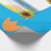 Zonnebloem Vogel Inpakpapier (Hoek)