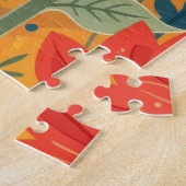 Zonnebloem Volkskunst Puzzel (Zijkant)