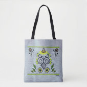 Zonnebloem Volkspatroon op denim van Alexandra Coo Tote Bag (Voorkant)