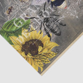 Zonnebloem voor  bijen Grijzige karton Weefpapier Tissuepapier (Detail)