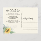 Zonnebloem voor bruch & Bubble Vrijgezellenfeest Uitnodiging Briefkaart (Achterkant)