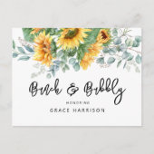 Zonnebloem voor bruch & Bubble Vrijgezellenfeest Uitnodiging Briefkaart (Voorkant)