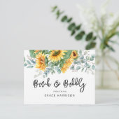 Zonnebloem voor bruch & Bubble Vrijgezellenfeest Uitnodiging Briefkaart (Staand voorkant)