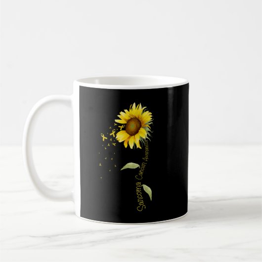 Zonnebloem voor kanker bij Sarcoma Koffiemok (Links)