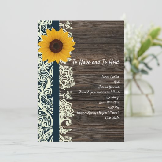 zonnebloem voor lacehout kaart (Staand voorkant)