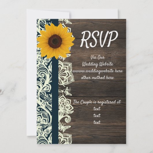 zonnebloem voor lacehout kaart (Achterkant)