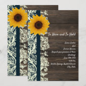 zonnebloem voor lacehout kaart (Voorkant / Achterkant)