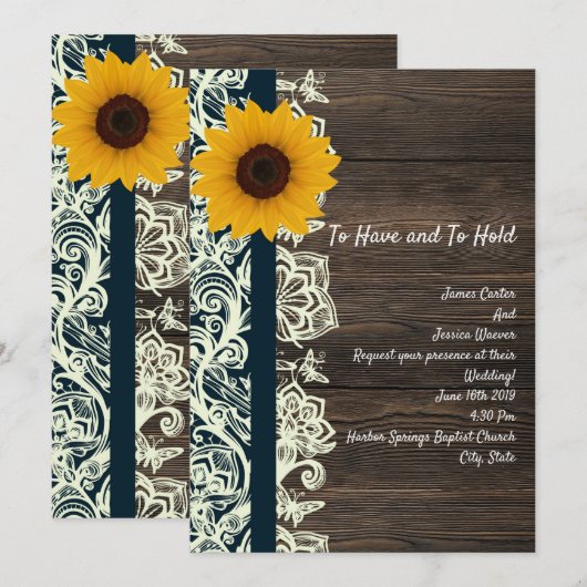 zonnebloem voor lacehout kaart (Voorkant / Achterkant)