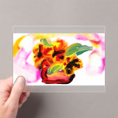 Zonnebloem voor moederdag acryl uitnodigingen (Insitu (Draagbaar))