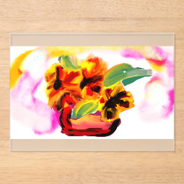 Zonnebloem voor moederdag  acryl uitnodigingen